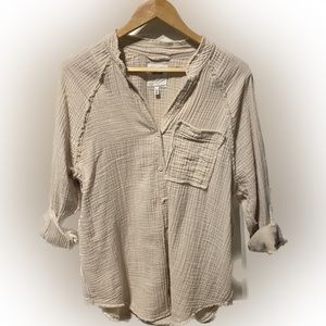 Aerie seersucker summer button up shirt XS
